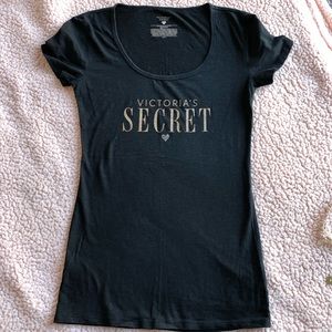 Victoria’s Secret xs black T-shirt w/ gold writing